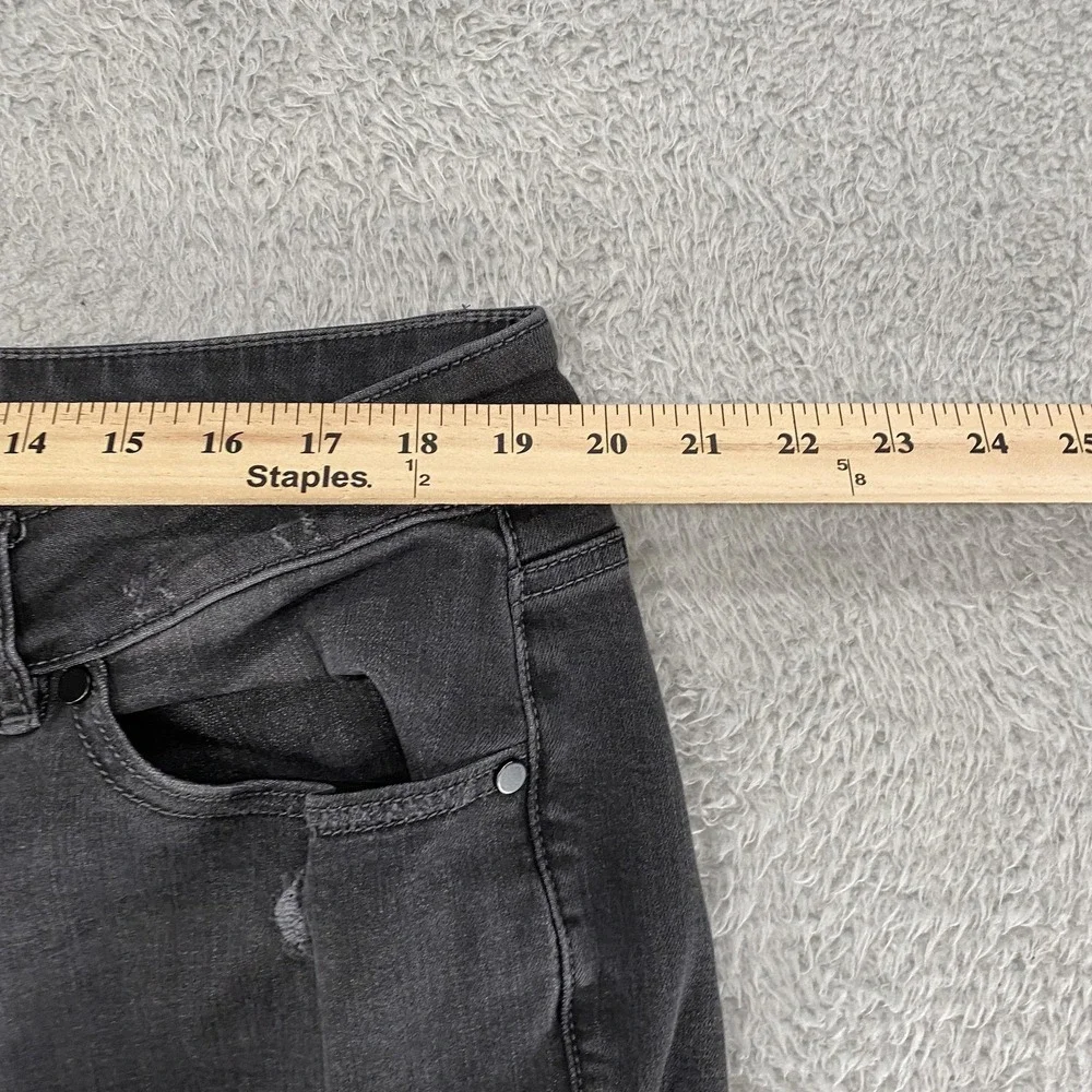 Lane Bryant Low Rise Girlfriend‎ Jeans Womens 18 Charcoal Distressed Sequin Crop